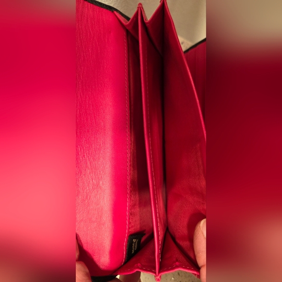 Coach LEGACY TURNLOCK Wallet Black Leather Pink Interior Clutch Bag Retro - Picture 6 of 10